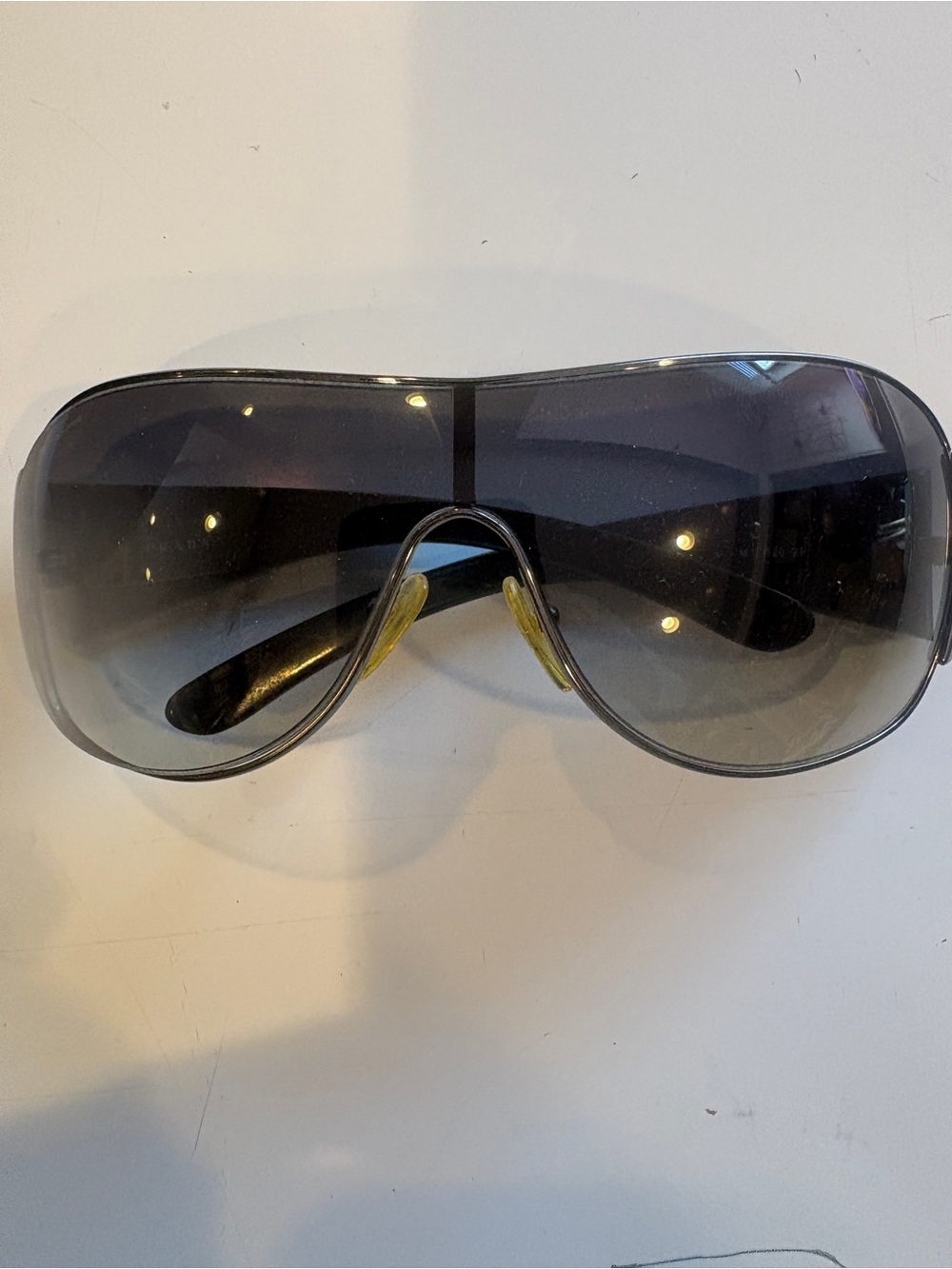 Prada Men’s Shield Sunglasses in Gradient Gray
